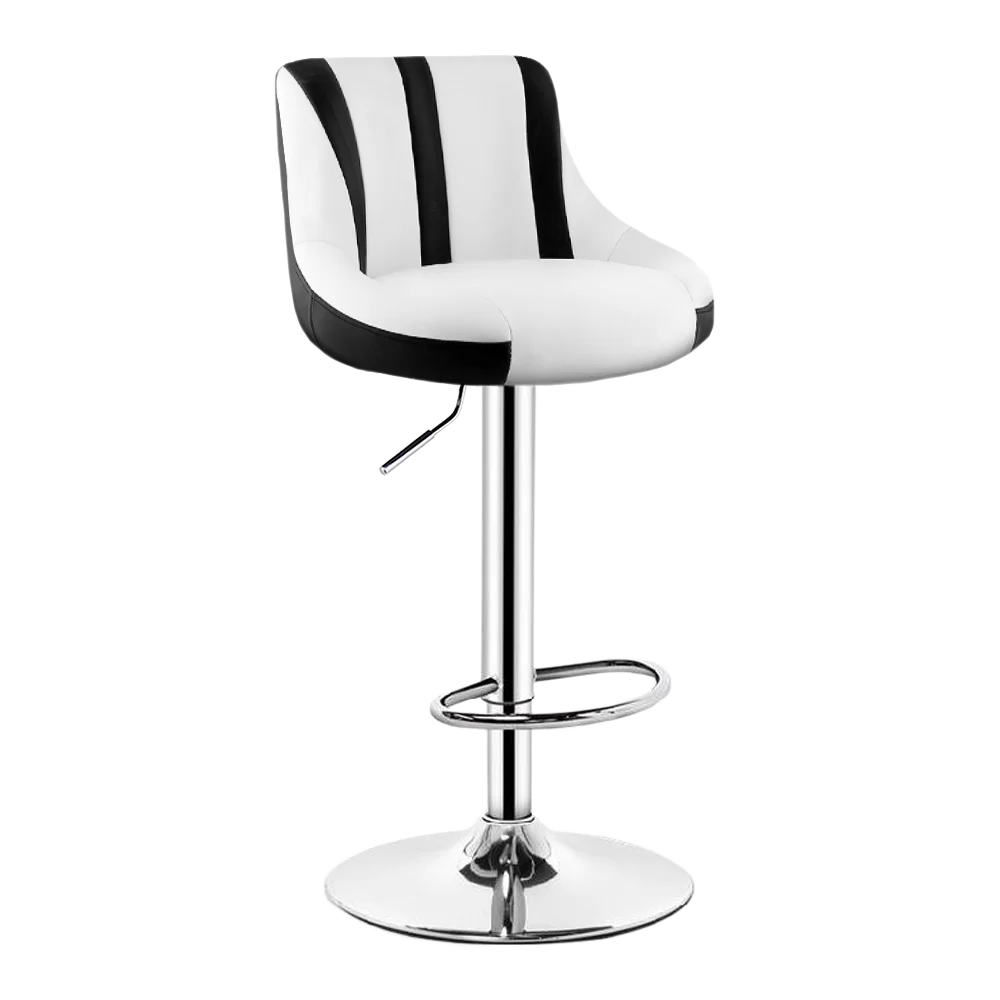 Scaun de bar 2HOME, living, bucatarie, comercial Bistro 3, Alb-Negru Dungi