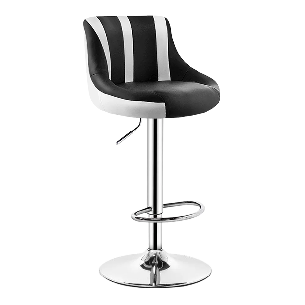 Scaun de bar 2HOME, living, bucatarie, comercial Bistro 3, Negru-Alb Dungi