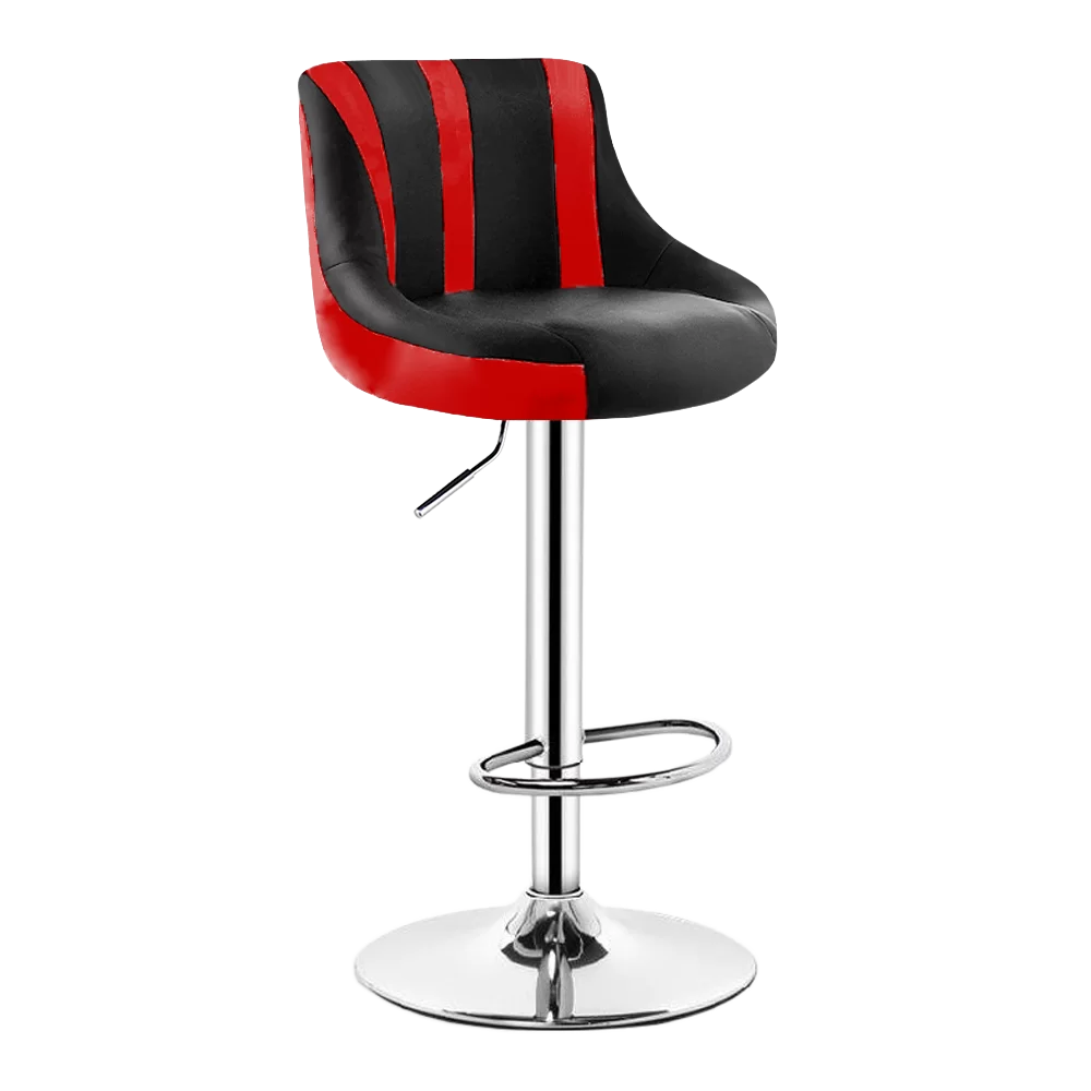 Scaun de bar 2HOME, living, bucatarie, comercial Bistro 3, Negru-Rosu Dungi