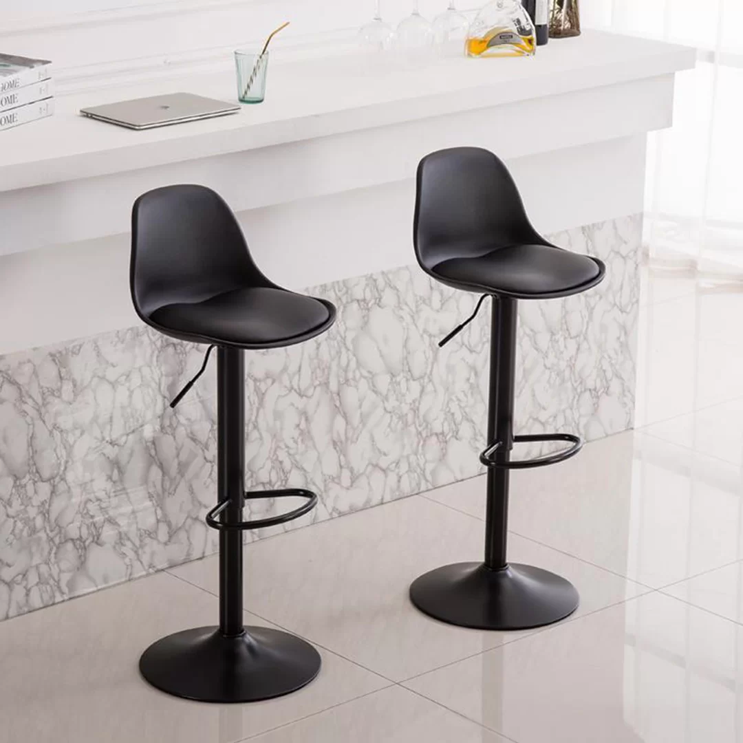 Scaun de bar 2HOME, living, bucatarie, comercial Bistro 4, Full Black - imagine 3