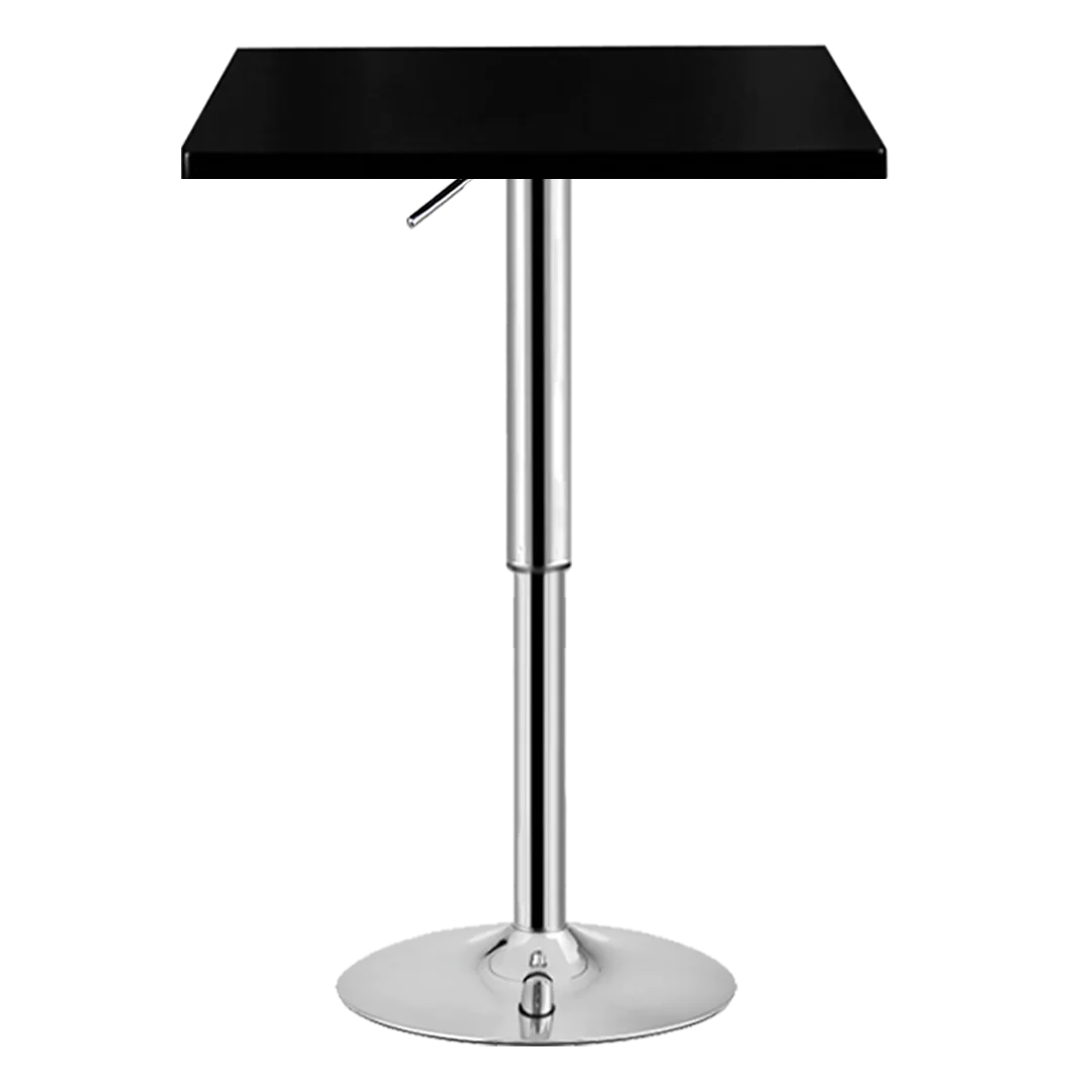 Masa de bar 2HOME Patrata, Negru, picior reglabil 90-110cm