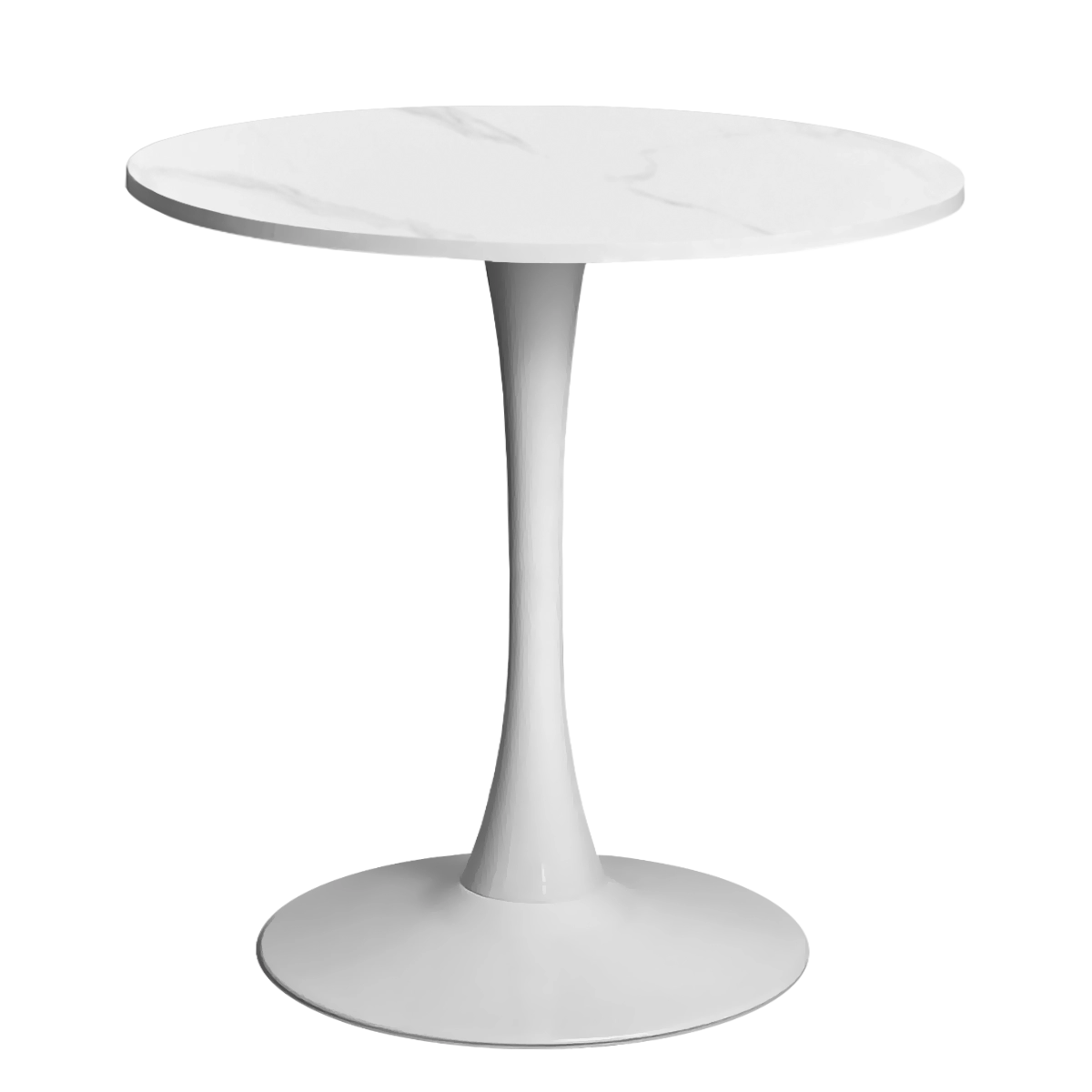 Masa 2HOME still Tulip rotunda, Marble Alb, picior fix, 60*70cm