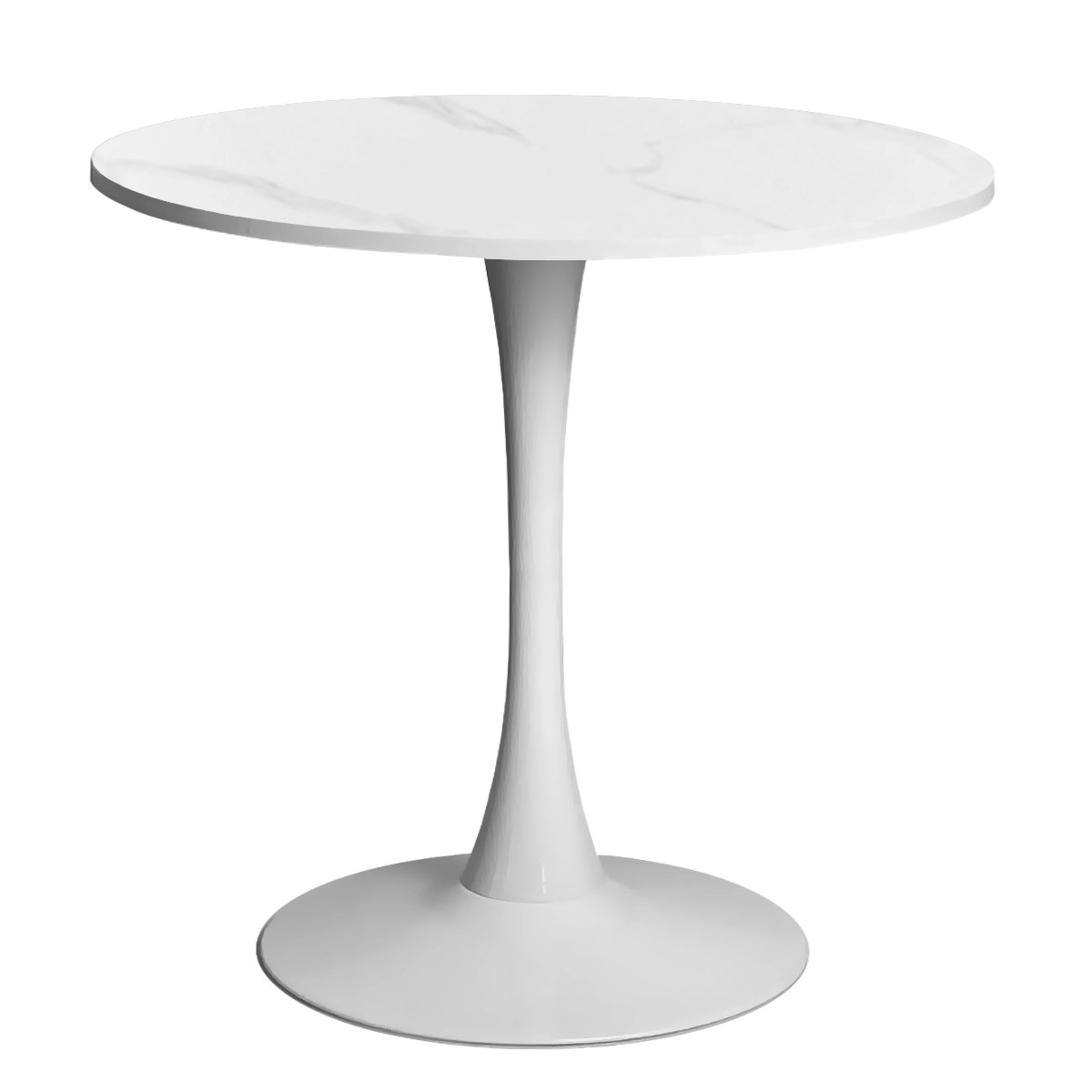 Masa 2HOME still Tulip rotunda, Marble Alb, picior fix, 70*74cm