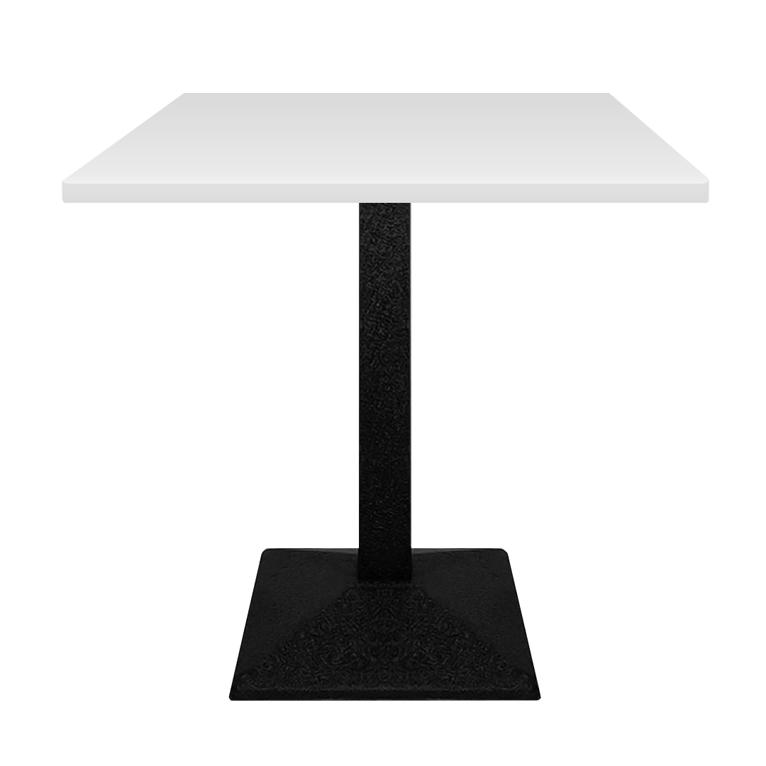 Masa Dining 2HOME Patrata, Alb, picior negru, 60 cm