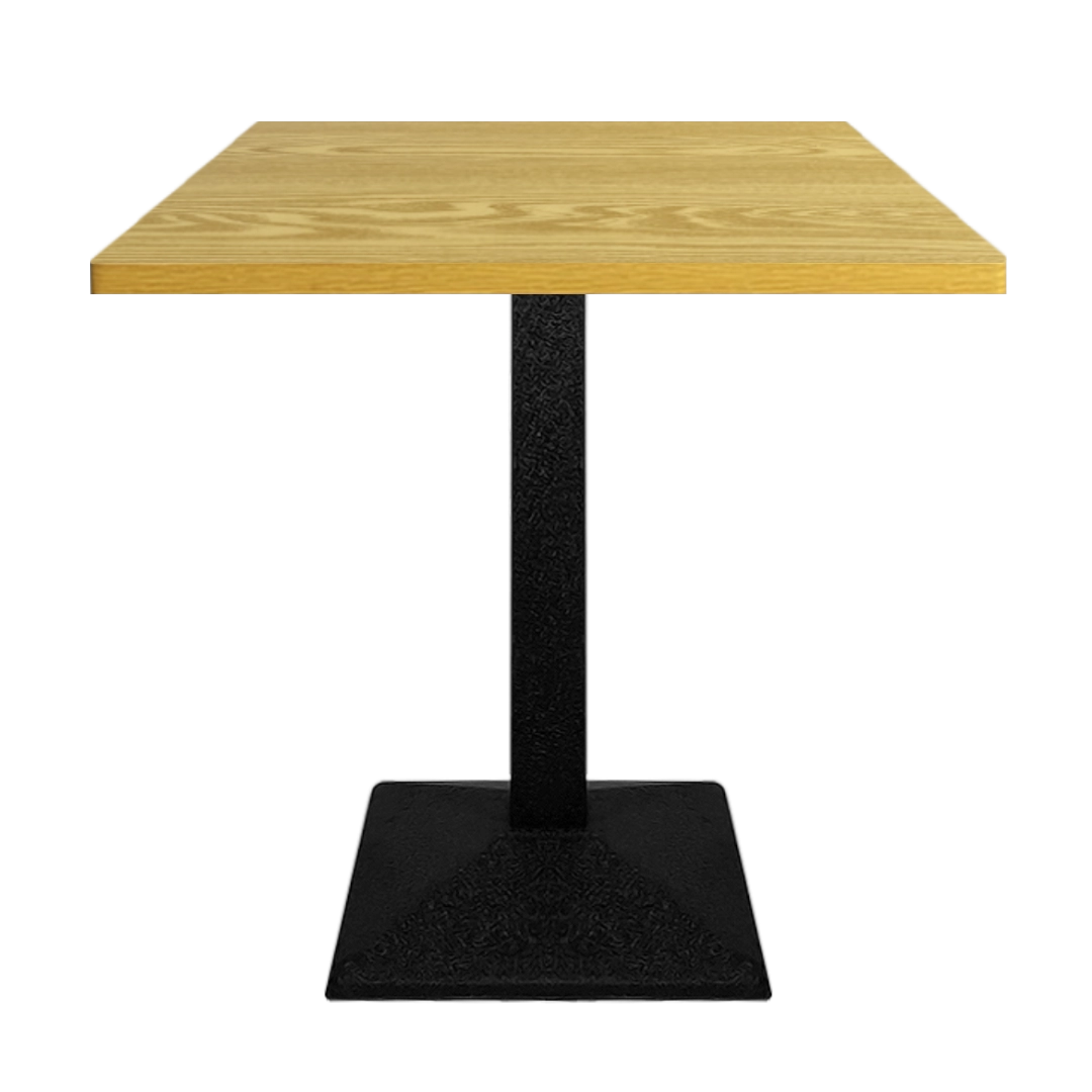 Masa Dining 2HOME Patrata, Nature, picior negru, 60 cm