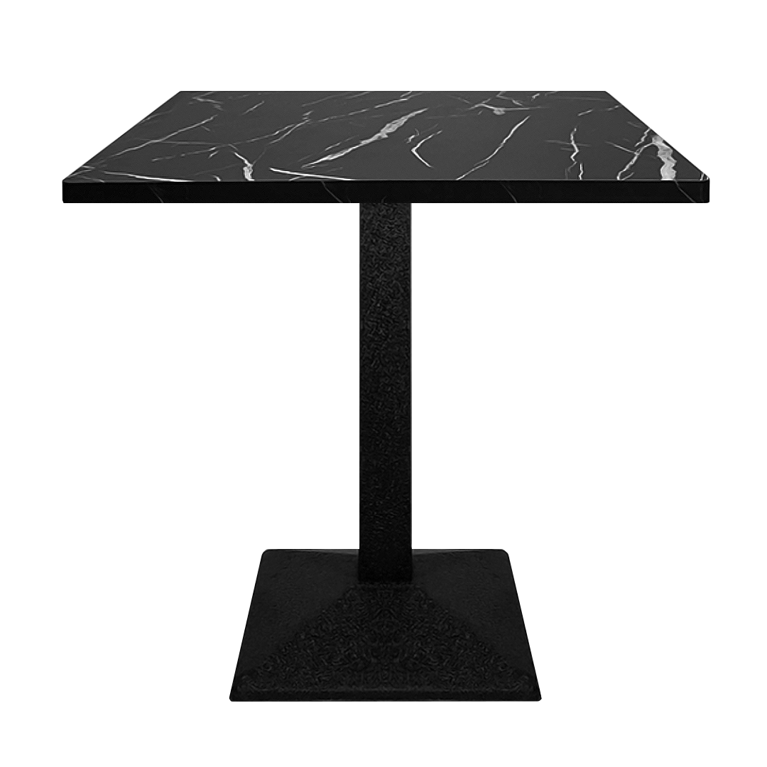 Masa Dining 2HOME Patrata, Marble Negru, 60 cm