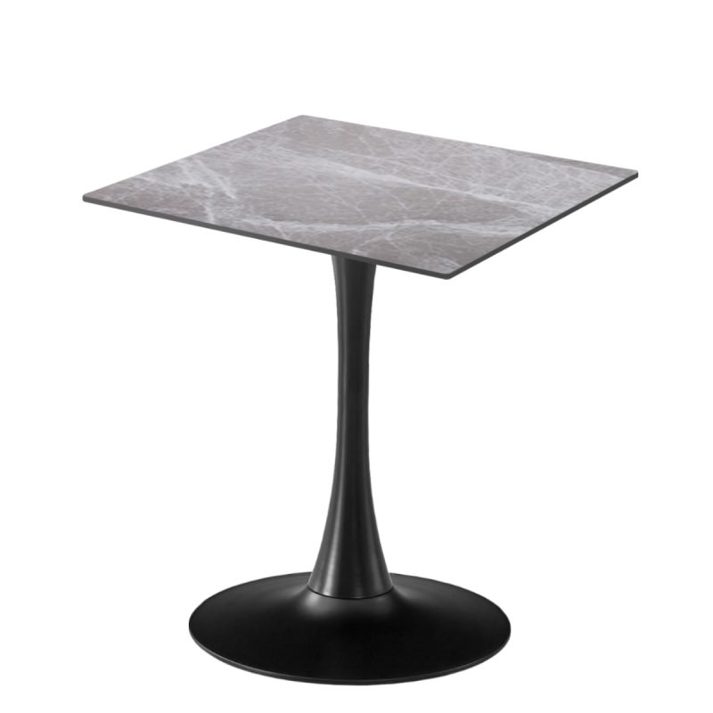 Masa 2HOME stil Tulip Patrata, Marble Gri, 60x60cm