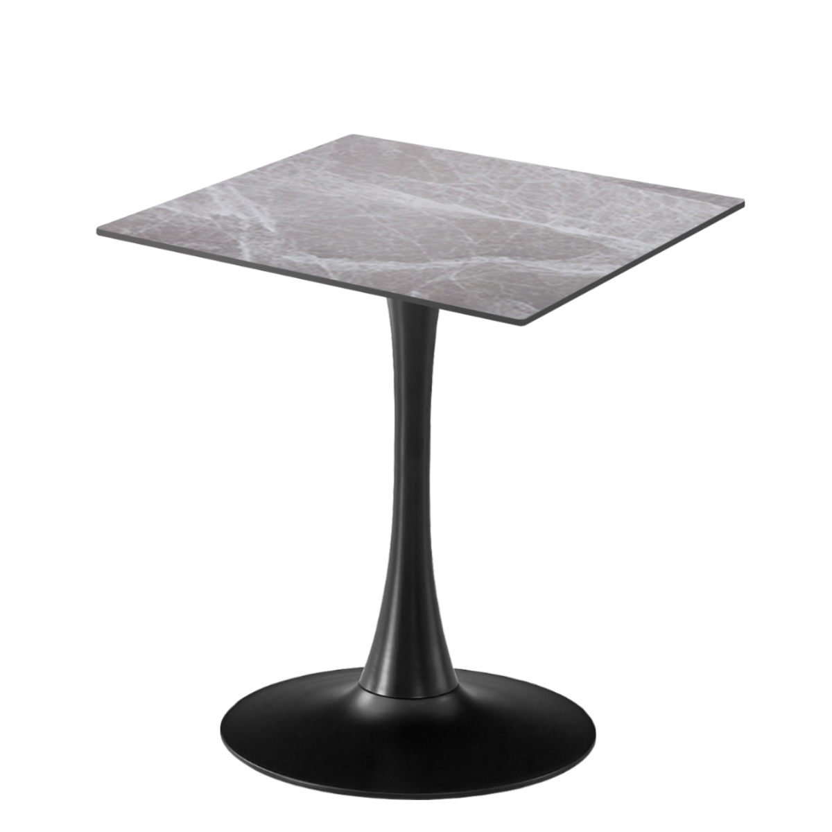 Masa 2HOME stil Tulip Patrata, Marble Gri, 60x60cm