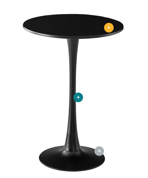 tulip bar negru dots